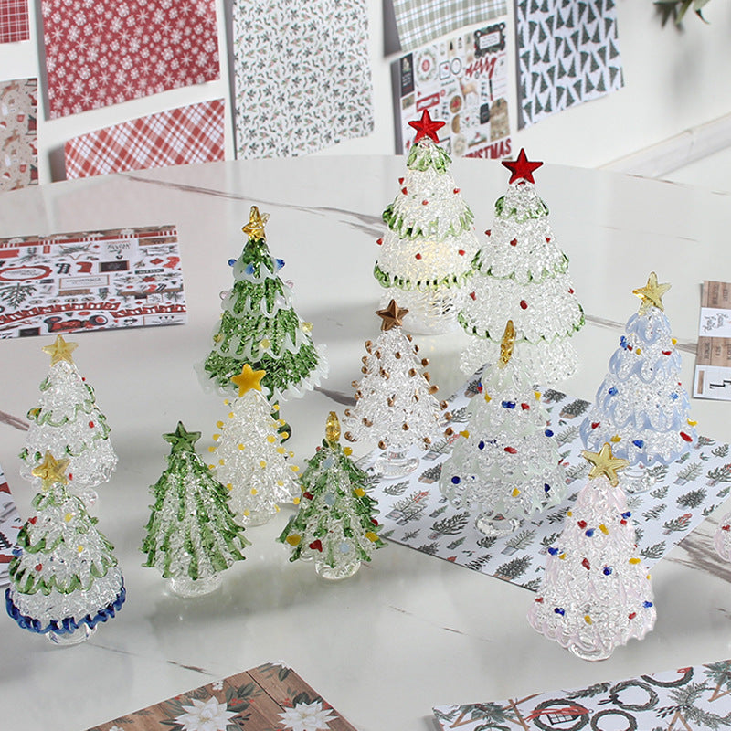 Christmas Gift Colored Glaze Christmas Tree Crafts Small Ornaments