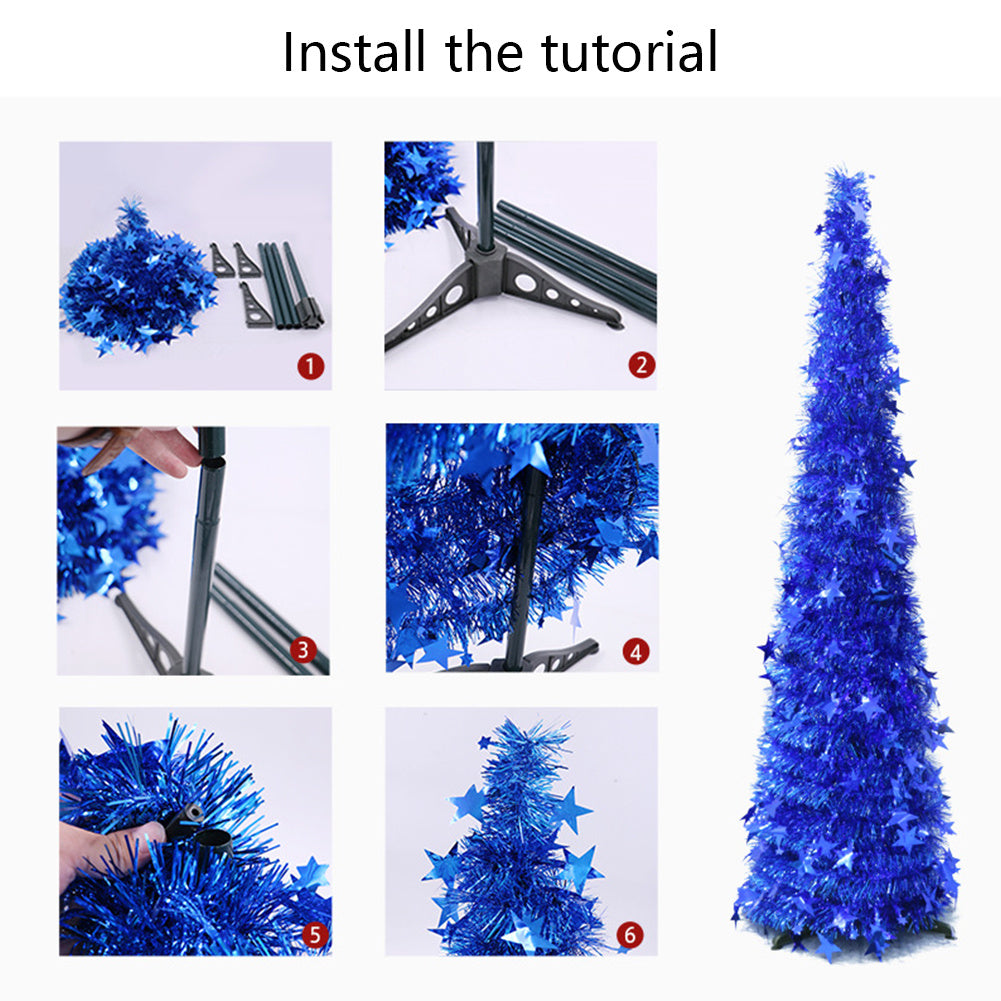 Artificial Tinsel Up Christmas Tree With Stand Gorgeous Collapsible Artificial Christmas Tree For Christmas Decorations