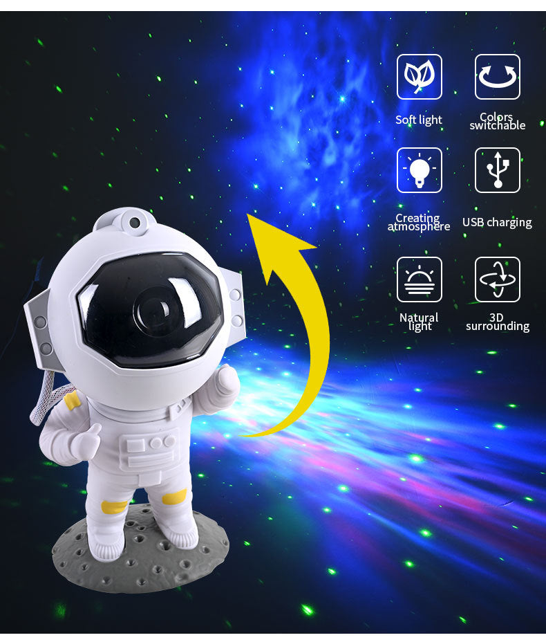 Galaxy Star Projector Starry Sky Night Light Astronaut Lamp Home Room Decor Decoration Bedroom Decorative Luminaires Gift - Optimistopia