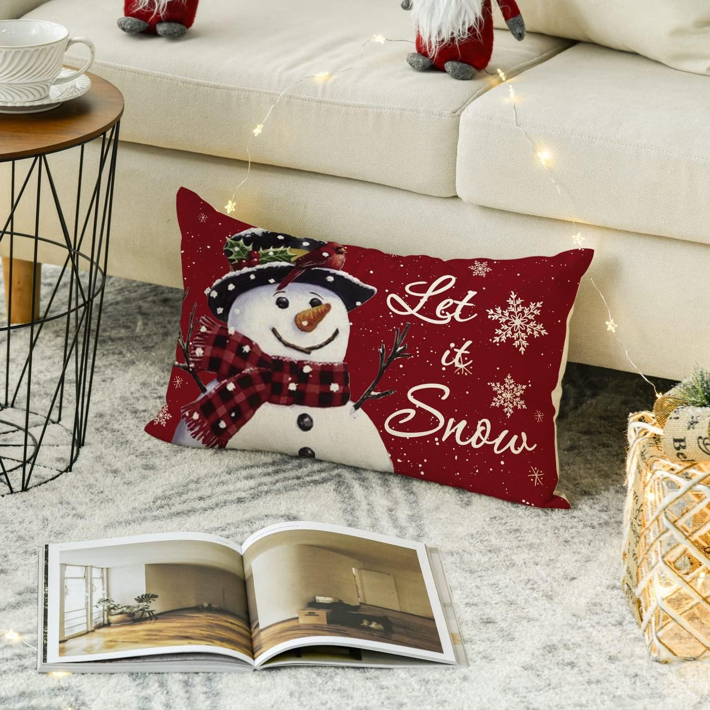 Christmas Simple Linen Pillow Cover Home Sofa Decoration