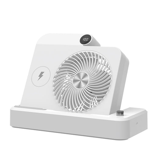 Desktop Mobile Phone Wireless Charging Display Folding Fan