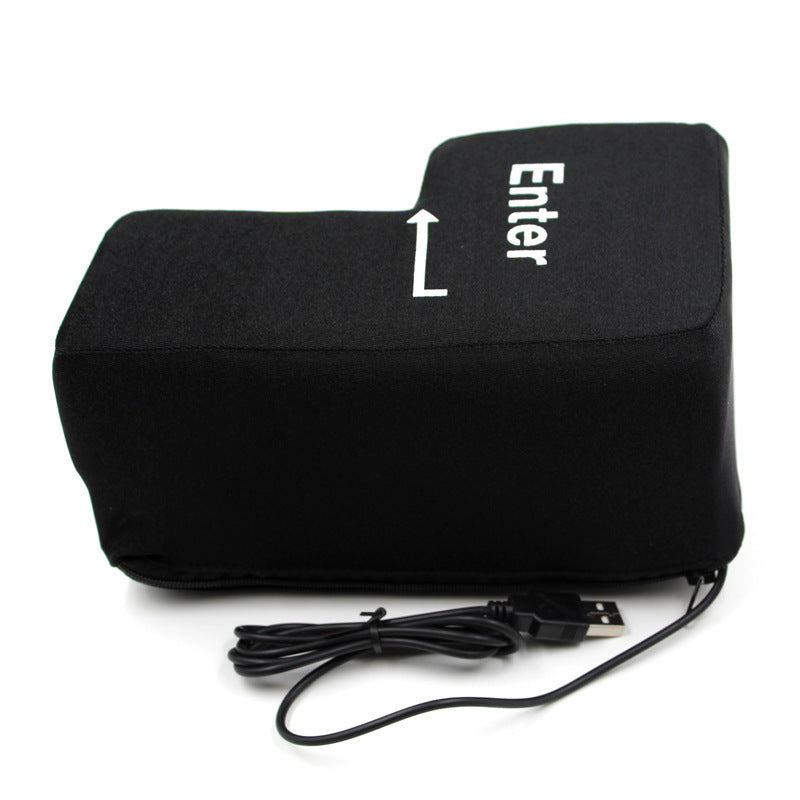 Big USB Enter Key Vent Pillow – Stress Relief Nap Pillow for Office & Home