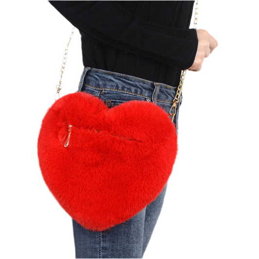 Love Bags For Women Plush Chain Shoulder Bags Valentine's Day Party Bag