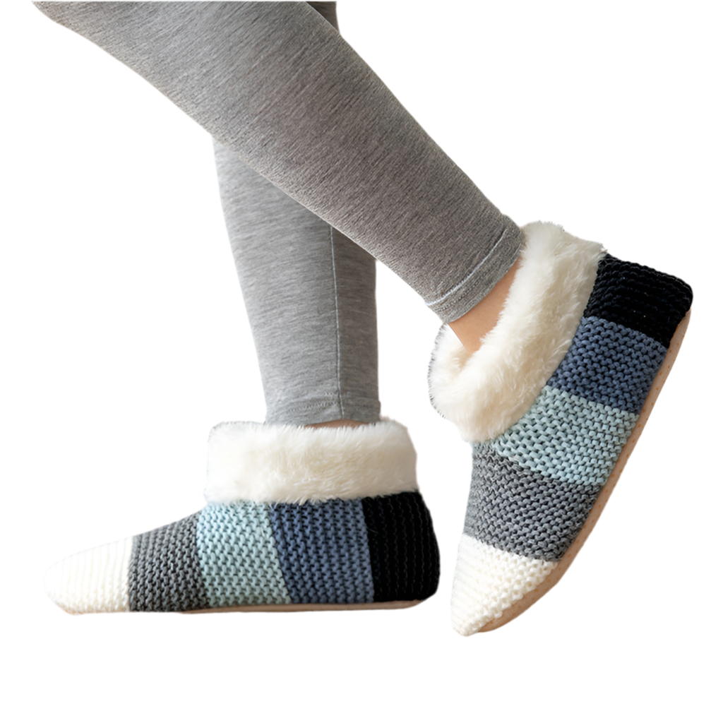 Women's Color-matching Knitted Plush Floor Socks Home Indoor Warm Non-slip Carpet Socks Winter Fashion