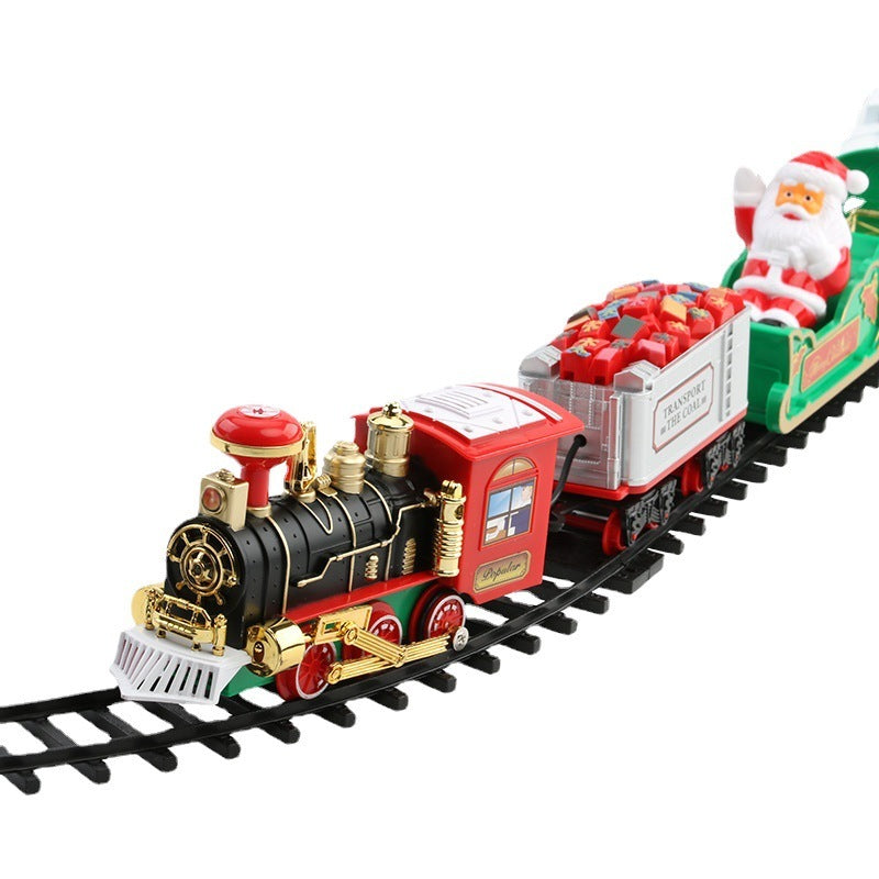 Electric Acousto-optic Christmas Rail Car With Hanging Christmas Tree