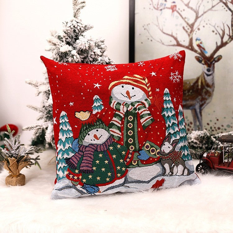 Christmas Square Pillow Cover Home Christmas Decorations