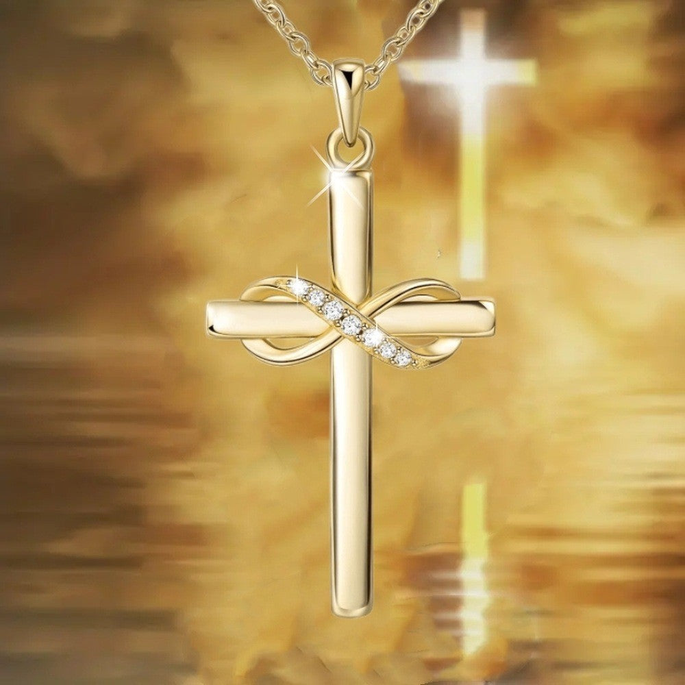 Cross With Infinity Sign Pendant Necklace For Women