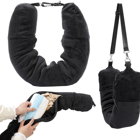 New Travel U-shaped Pillow Can Fill Clothes