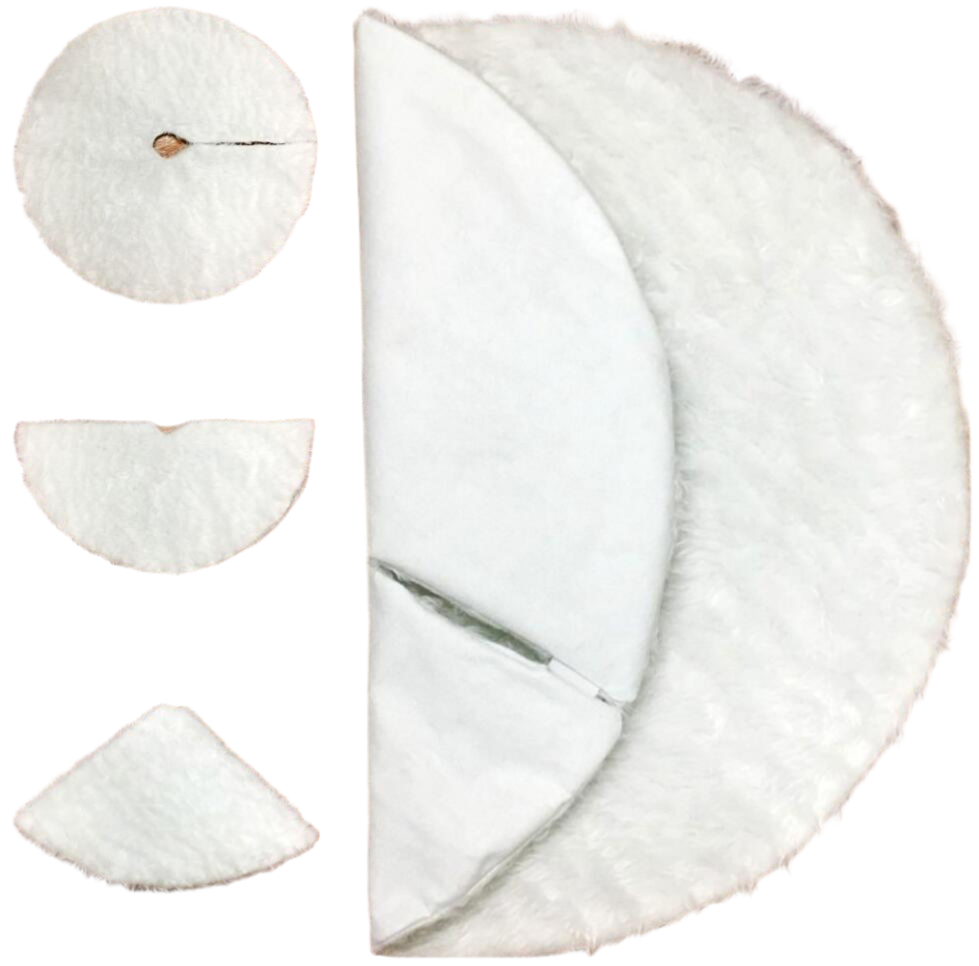 Pure white plush Christmas tree skirt Christmas plush tree skirt 78cm 90cm 122cm Christmas tree decoration tree