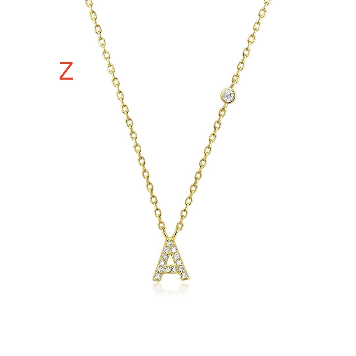 Fashion Jewelry Luxury Gold Color A-Z 26 Letters Necklace CZ Pendant For Women Cute Initials Name Necklace Fashion Party Wedding Jewelry Gift