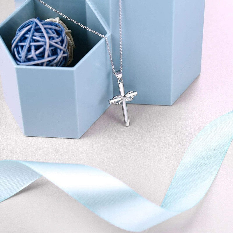 Cross With Infinity Sign Pendant Necklace For Women