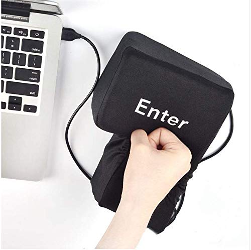 Big USB Enter Key Vent Pillow – Stress Relief Nap Pillow for Office & Home