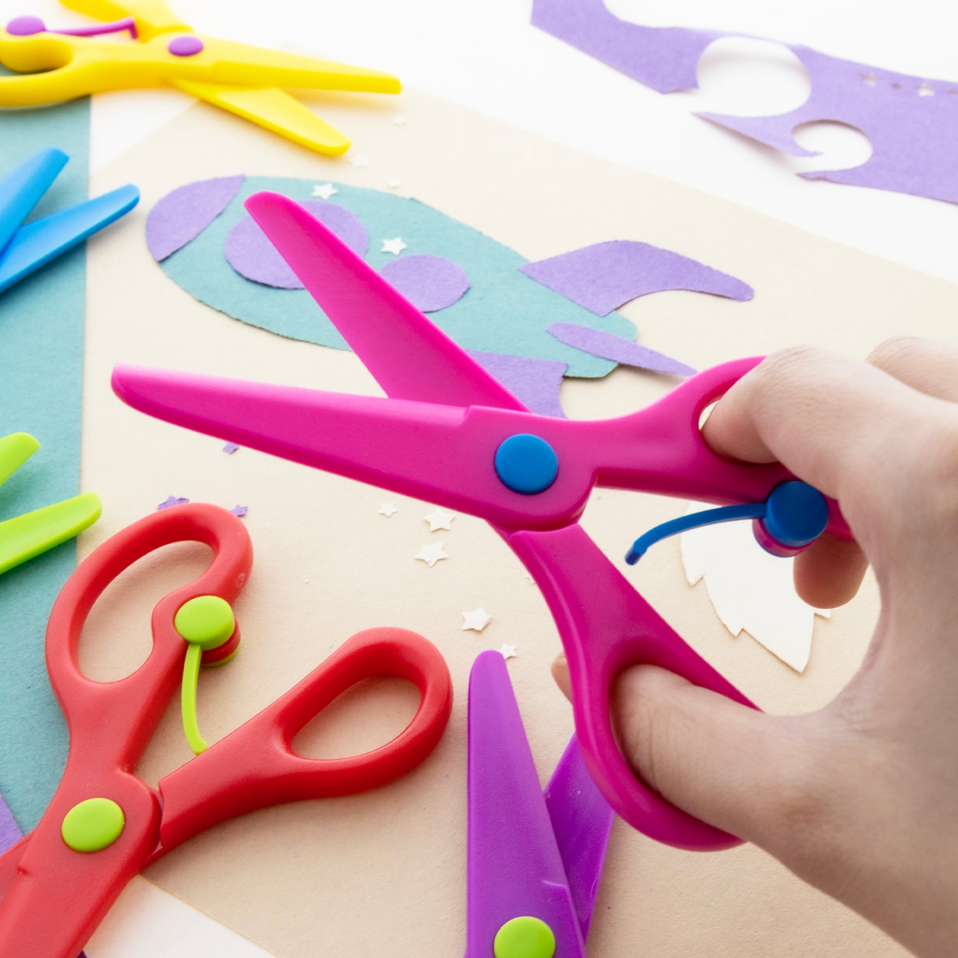 Children's Safety Scissors - Colorful DIY Scissors for Students - Optimistopia