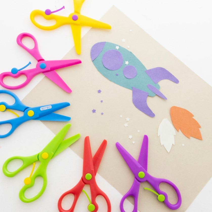 Children's Safety Scissors - Colorful DIY Scissors for Students - Optimistopia