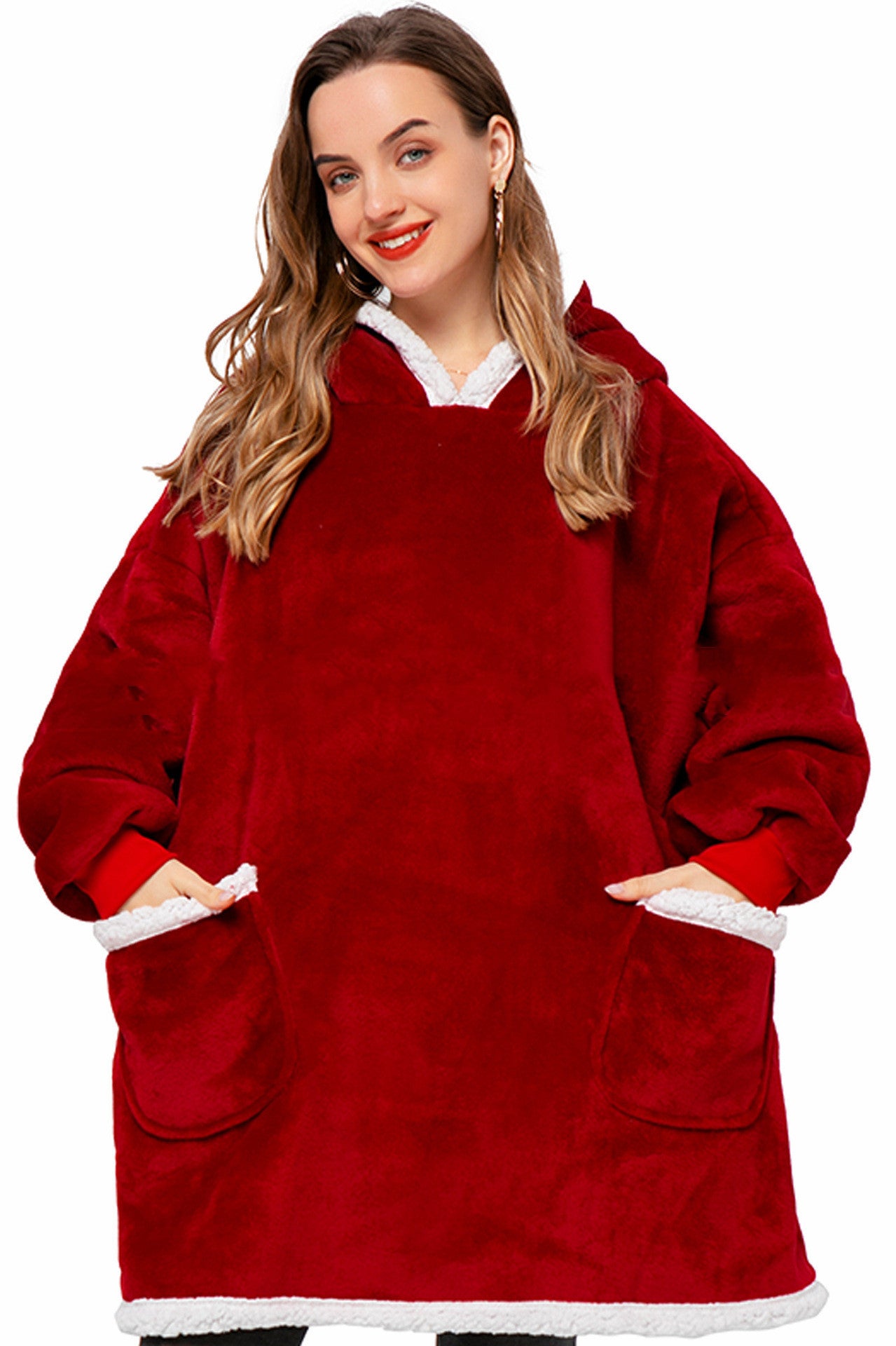 Winter TV Hoodie Blanket Winter Warm Home Clothes Women Men Oversized Pullover With Pockets