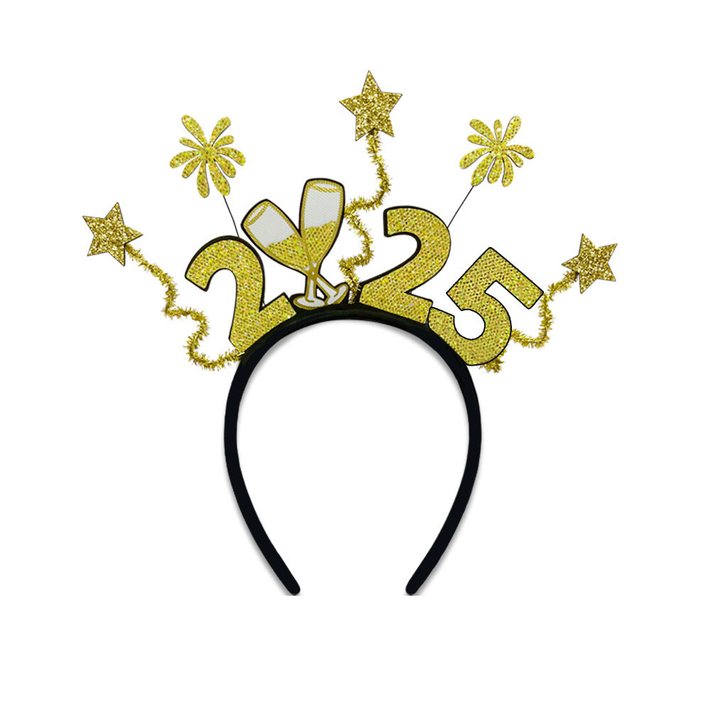 2025 Fireworks Headband New Year Party Letter Headdress