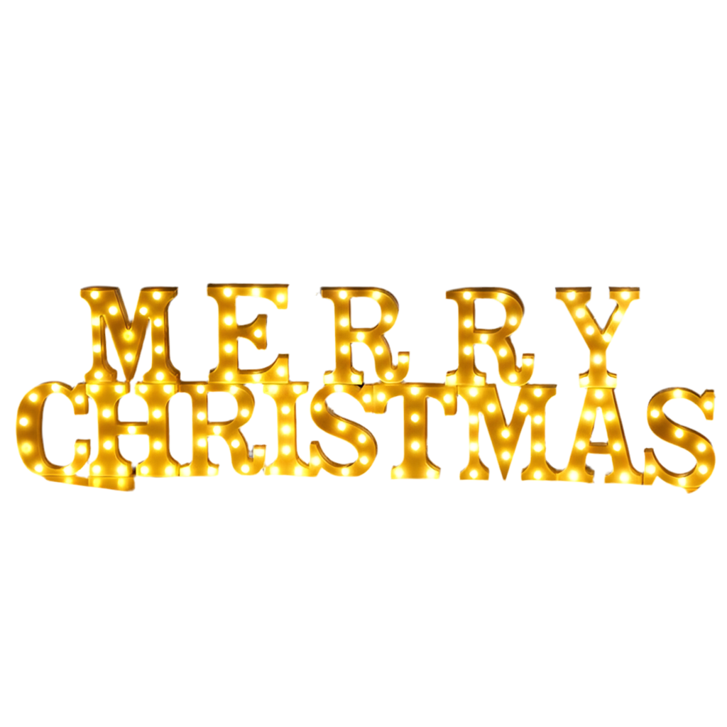 Color Printing Led Merry Christmas Letter Lights