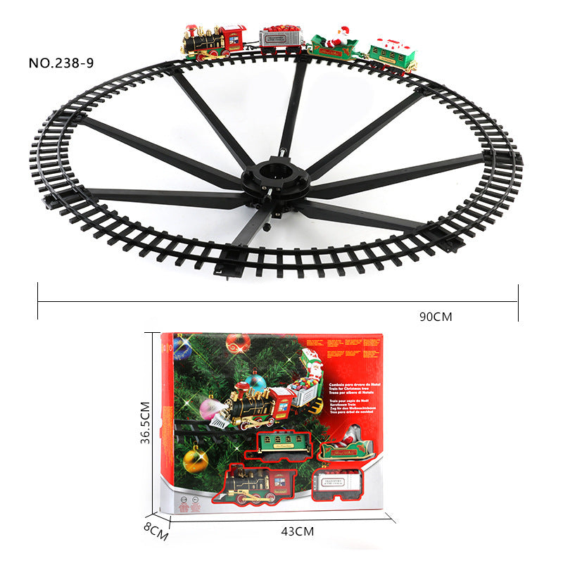 Electric Acousto-optic Christmas Rail Car With Hanging Christmas Tree