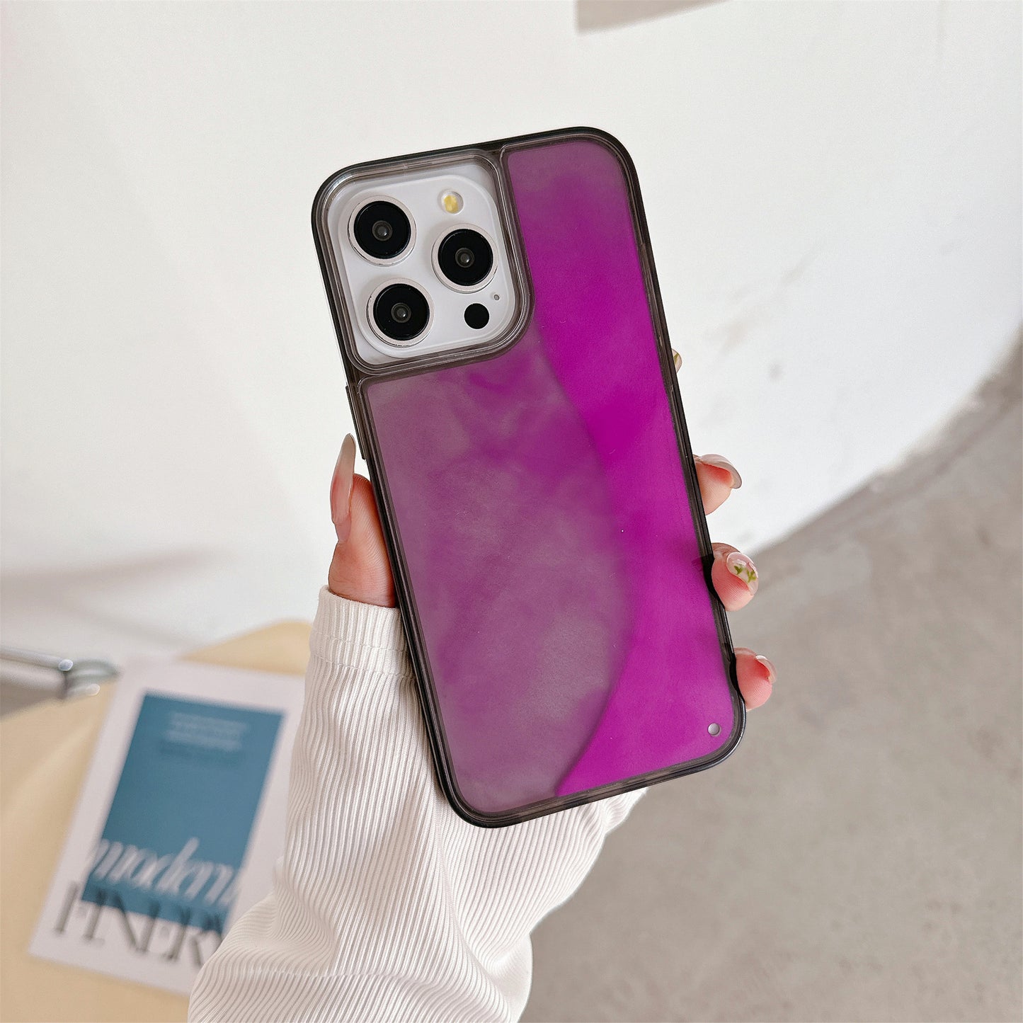 Luminous Quicksand Phone Case Luminous Soft Edge Hard Backboard