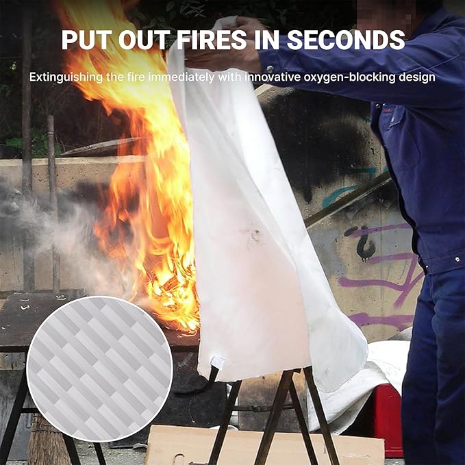 Fire-Fighting Blanket - High-Quality Glass Fiber Fire Safety Blanket - Optimistopia