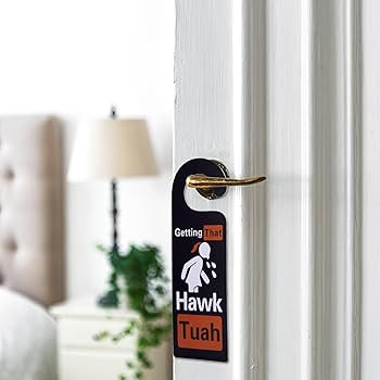 Getting that HAWK TUAH! Door Hanger – The Perfect Funny Gift!