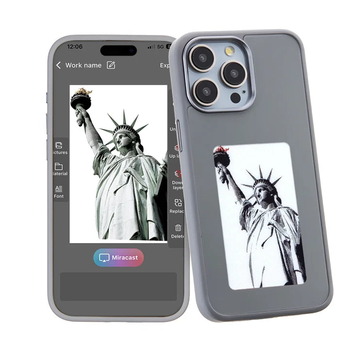 E-ink Screen Projection Phone Case - Battery-Free Design for iPhone - Optimistopia