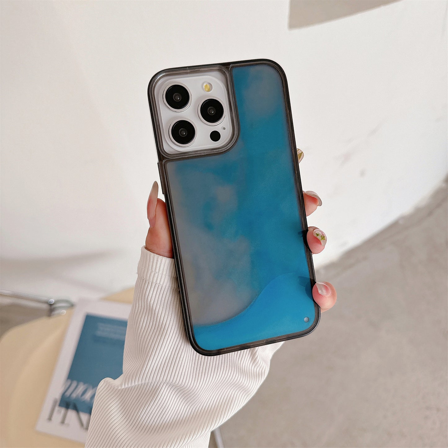 Luminous Quicksand Phone Case Luminous Soft Edge Hard Backboard