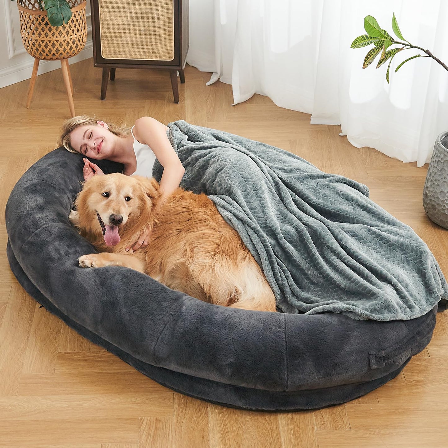 Large Human Dog Bed – Cozy Oversized Pet Nest