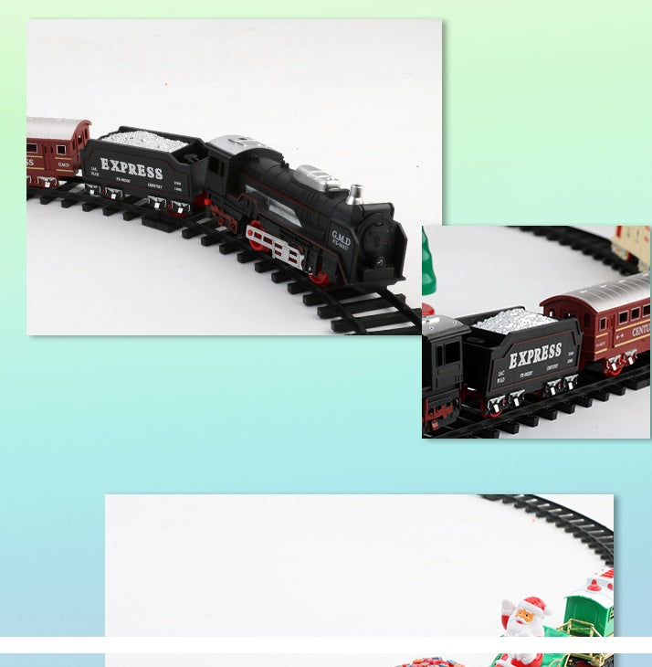 Electric Acousto-optic Christmas Rail Car With Hanging Christmas Tree