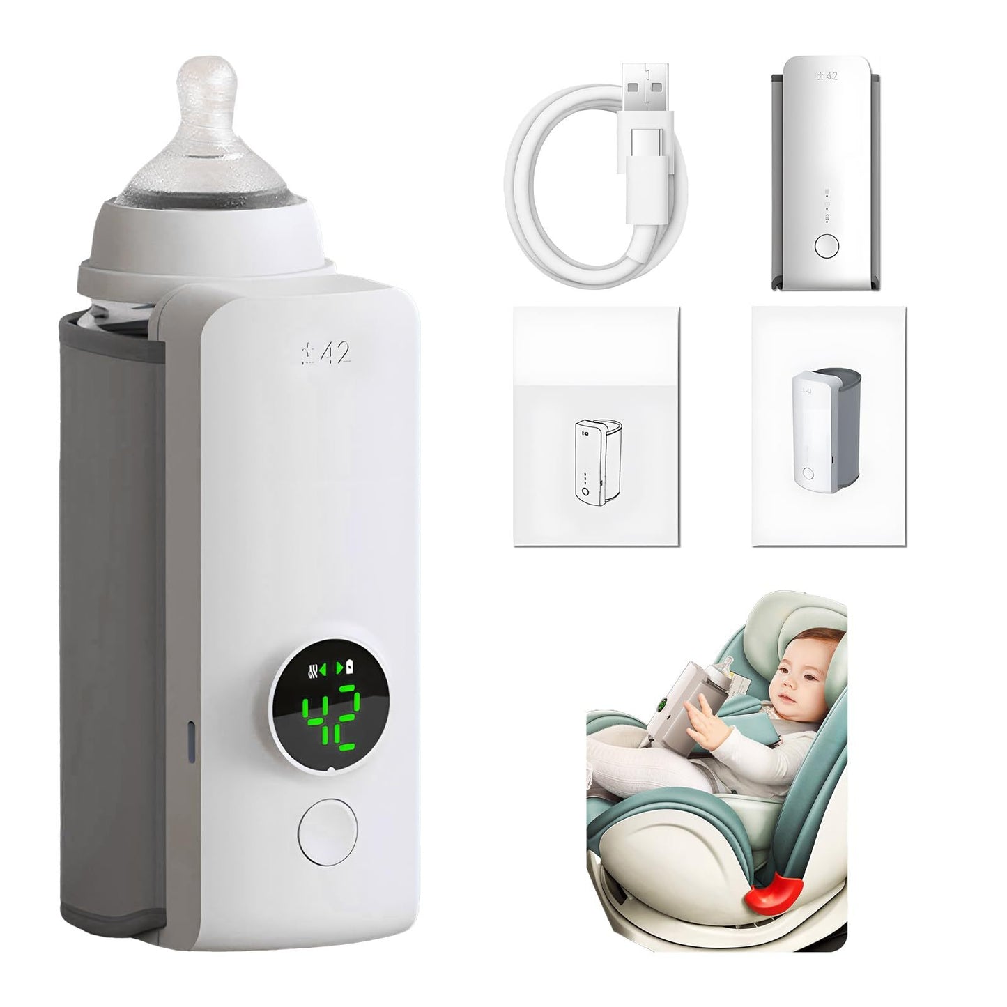 Portable Wireless USB Baby Bottle Warmer | Constant Temperature Milk Insulation Sleeve