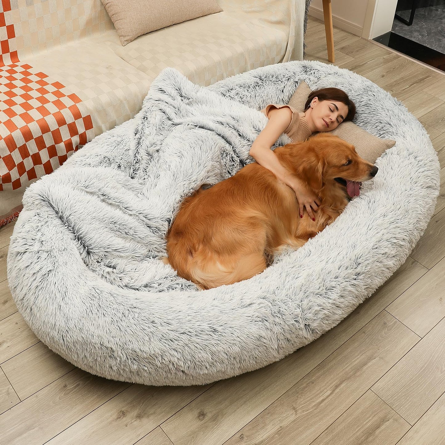 Large Human Dog Bed – Cozy Oversized Pet Nest