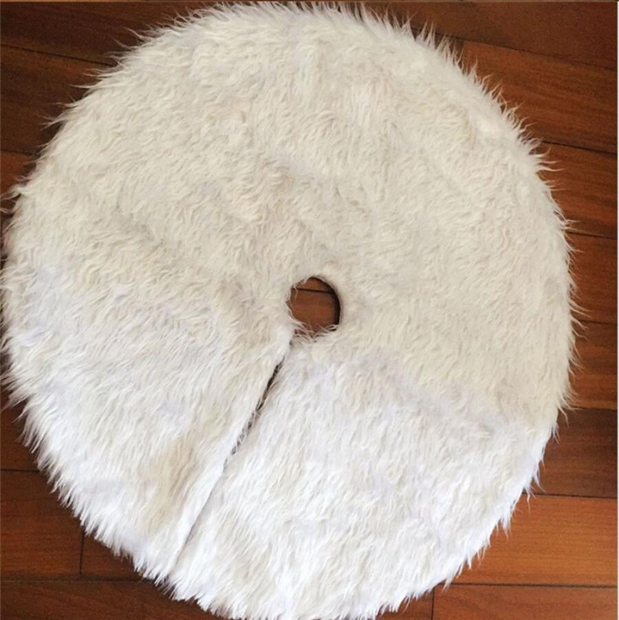 Pure white plush Christmas tree skirt Christmas plush tree skirt 78cm 90cm 122cm Christmas tree decoration tree