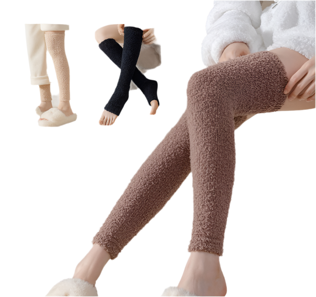 Winter Warm Plush Socks Women Dual-purpose Protection Heel And Knee Sock For Olds