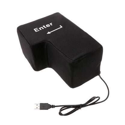 Big USB Enter Key Vent Pillow – Stress Relief Nap Pillow for Office & Home