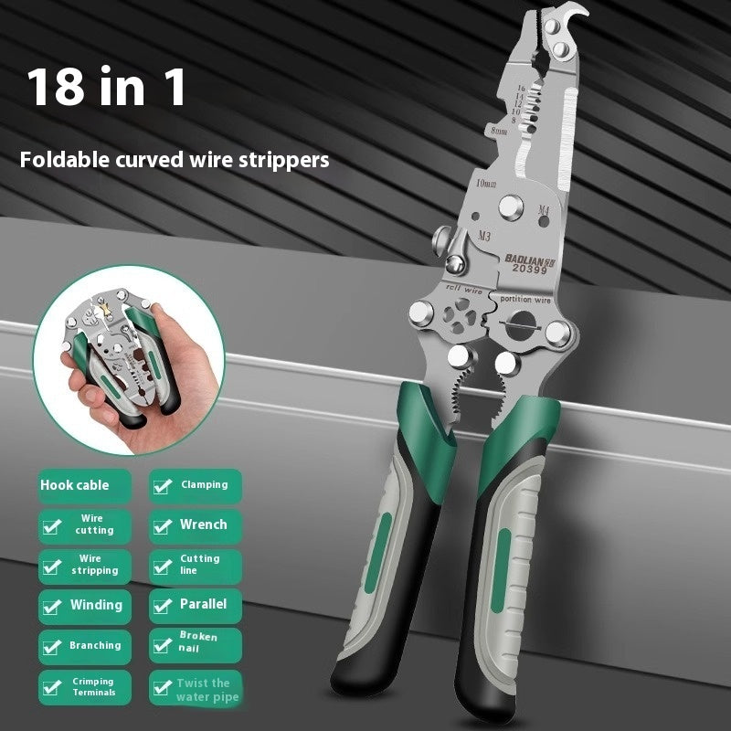 Foldable Wire Stripper Multifunctional Pulley Design