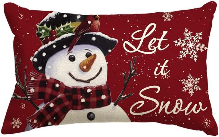 Christmas Simple Linen Pillow Cover Home Sofa Decoration