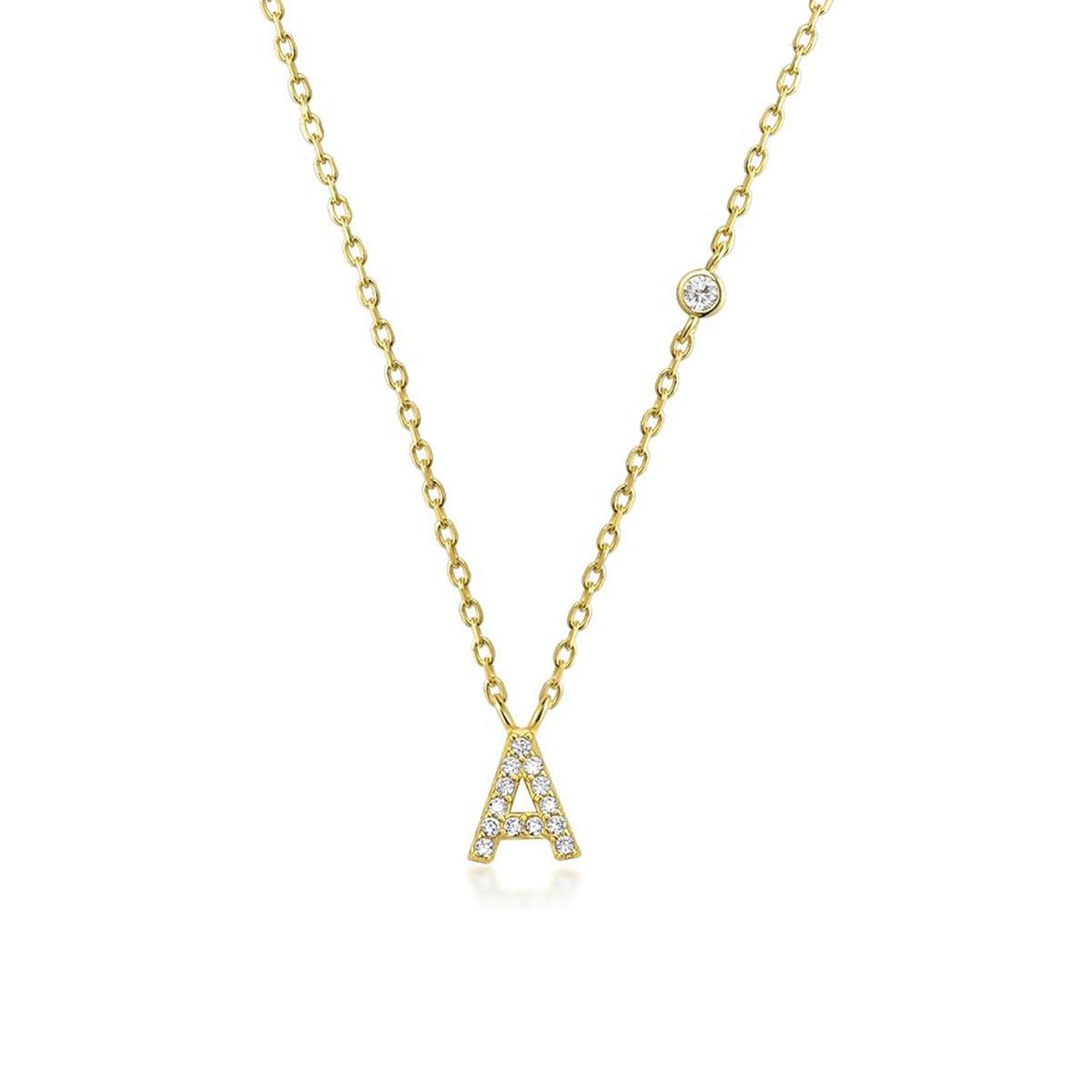 Fashion Jewelry Luxury Gold Color A-Z 26 Letters Necklace CZ Pendant For Women Cute Initials Name Necklace Fashion Party Wedding Jewelry Gift