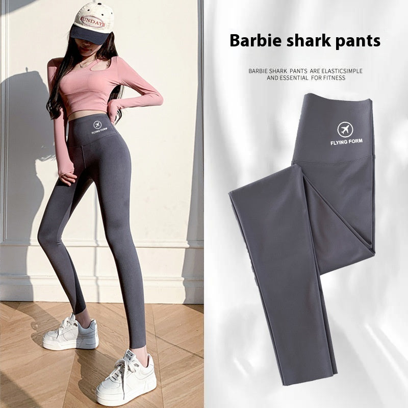 Women Autumn Winter Skinny Shark Pants Kids Casual Daily Sport Dance Thickened Trousers Winter Fashion High Waisted Sweatpants