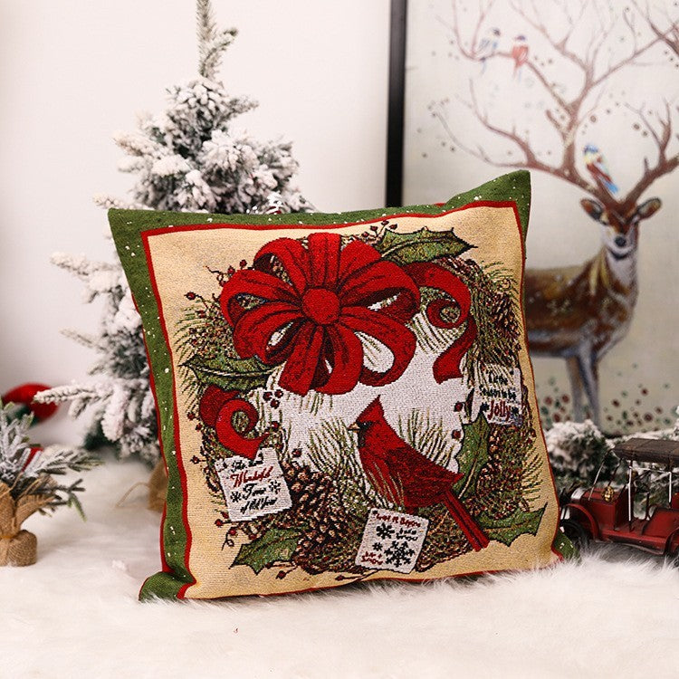 Christmas Square Pillow Cover Home Christmas Decorations