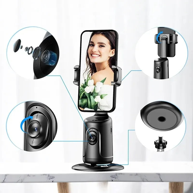 360 Auto Face Tracking Gimbal AI Smart Phone Holder Tripod