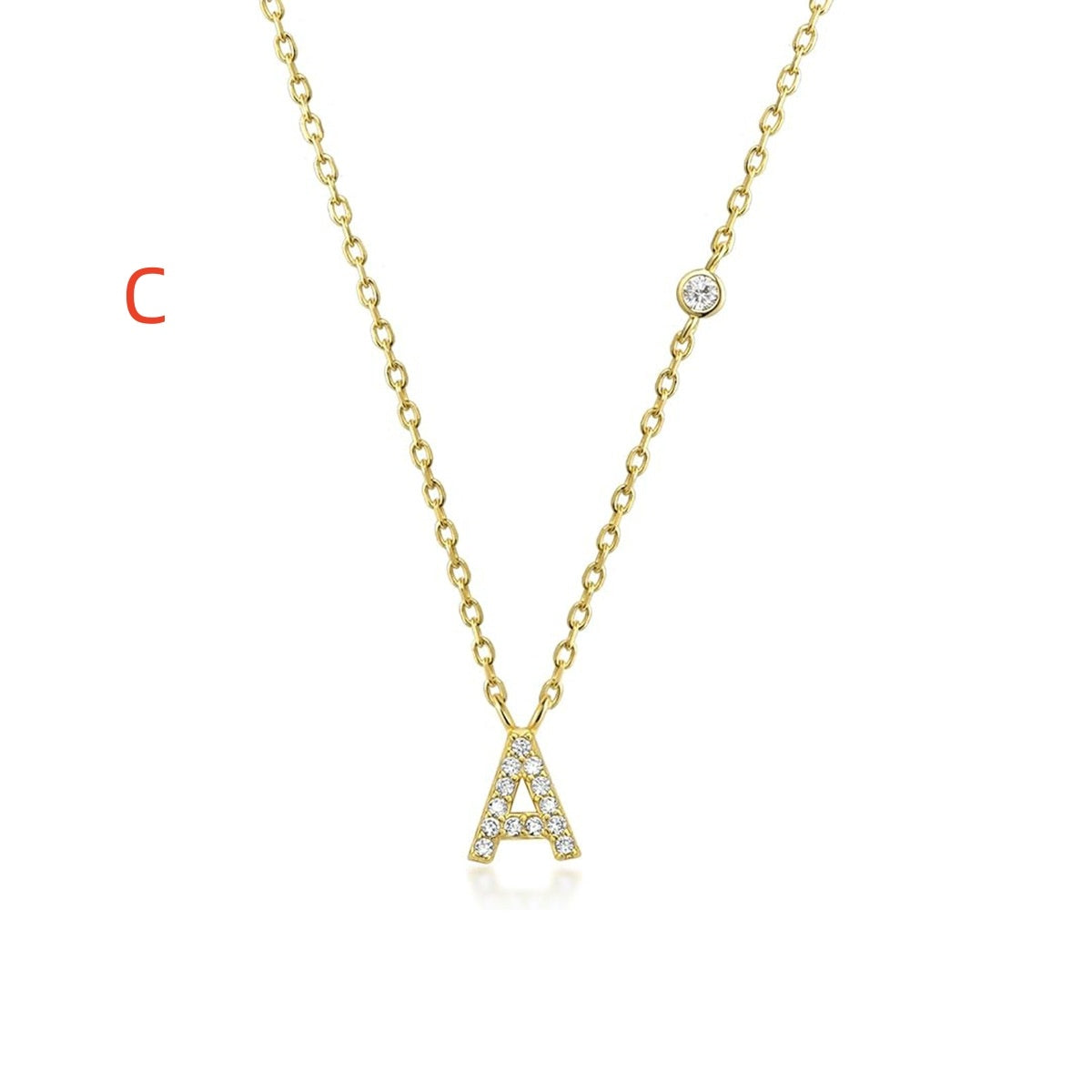 Fashion Jewelry Luxury Gold Color A-Z 26 Letters Necklace CZ Pendant For Women Cute Initials Name Necklace Fashion Party Wedding Jewelry Gift