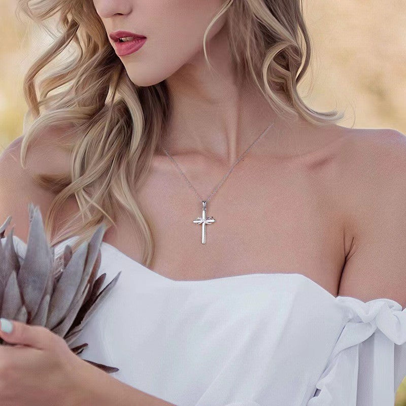 Cross With Infinity Sign Pendant Necklace For Women