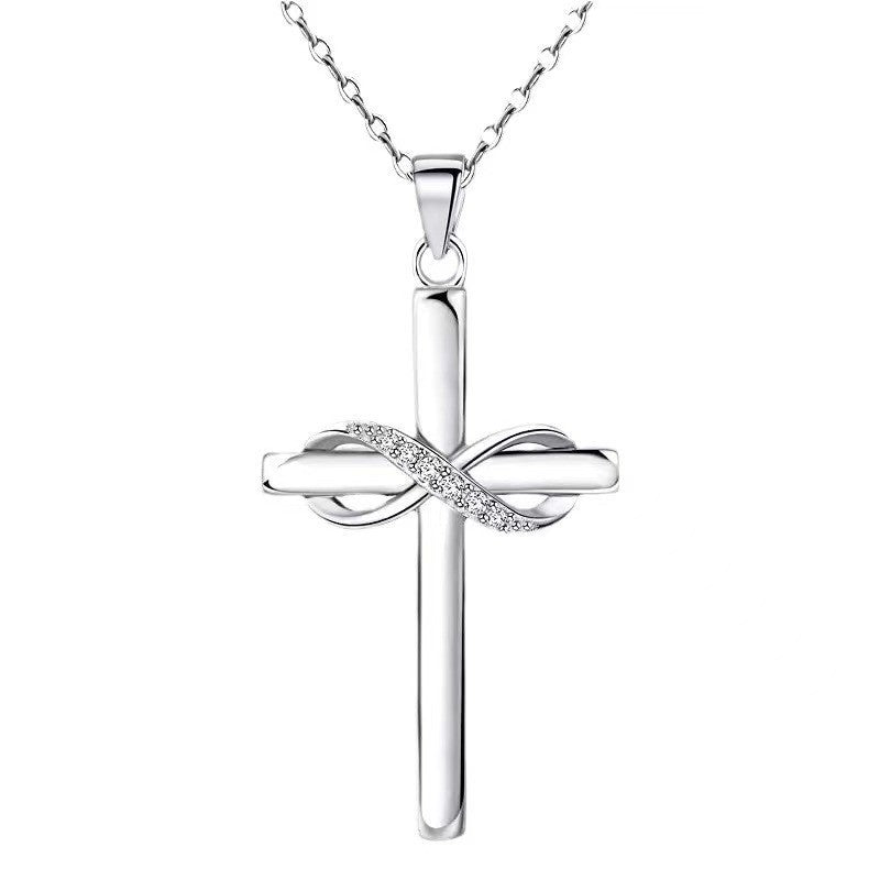 Cross With Infinity Sign Pendant Necklace For Women